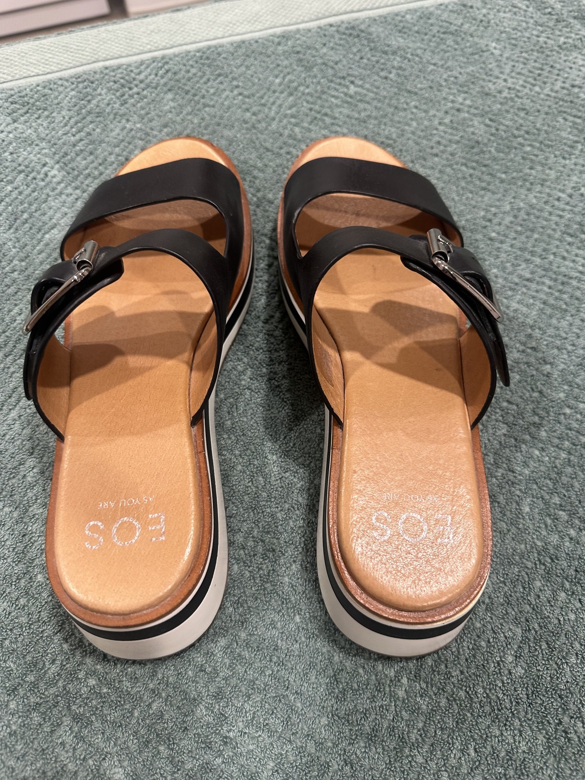 SPORTEZ BLACK LEATHER SANDALS 