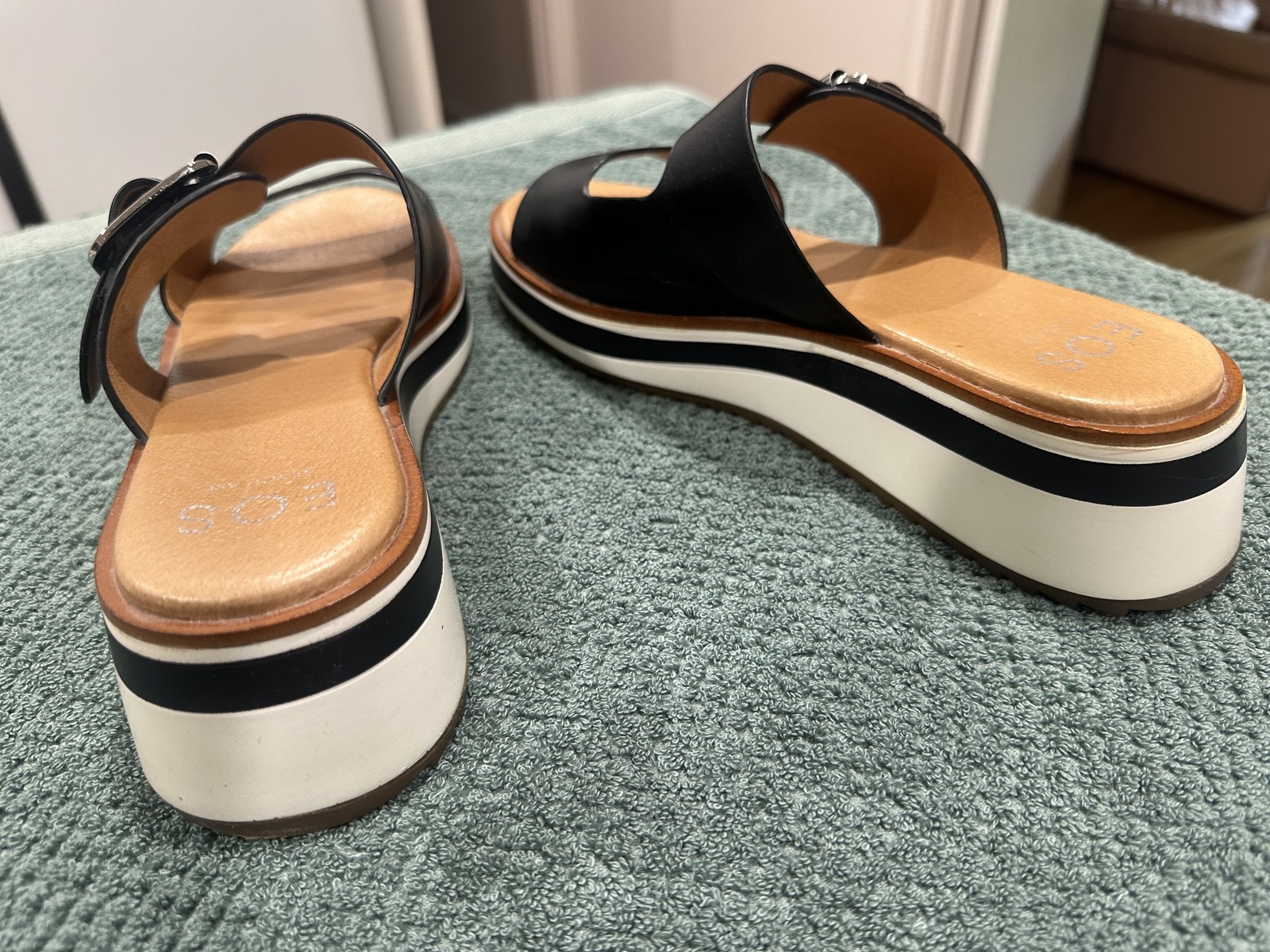 SPORTEZ BLACK LEATHER SANDALS 