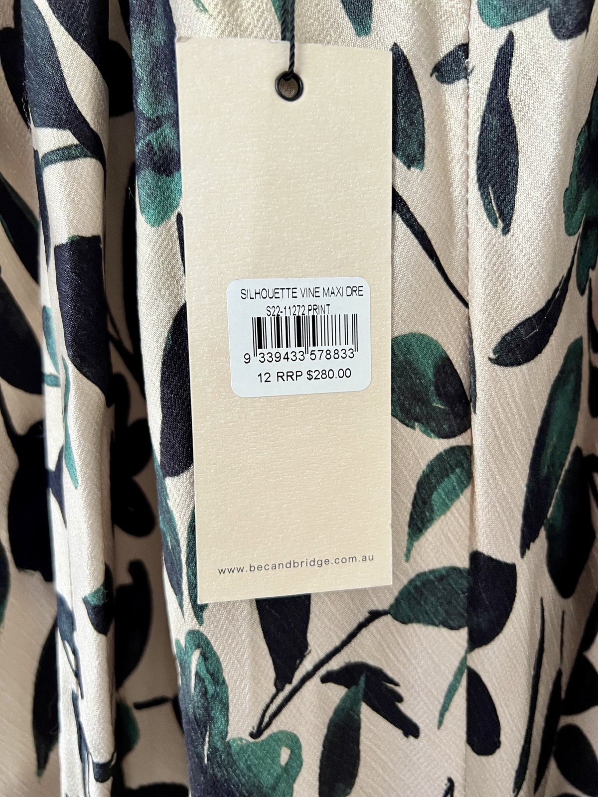 silhouette vine maxi dress