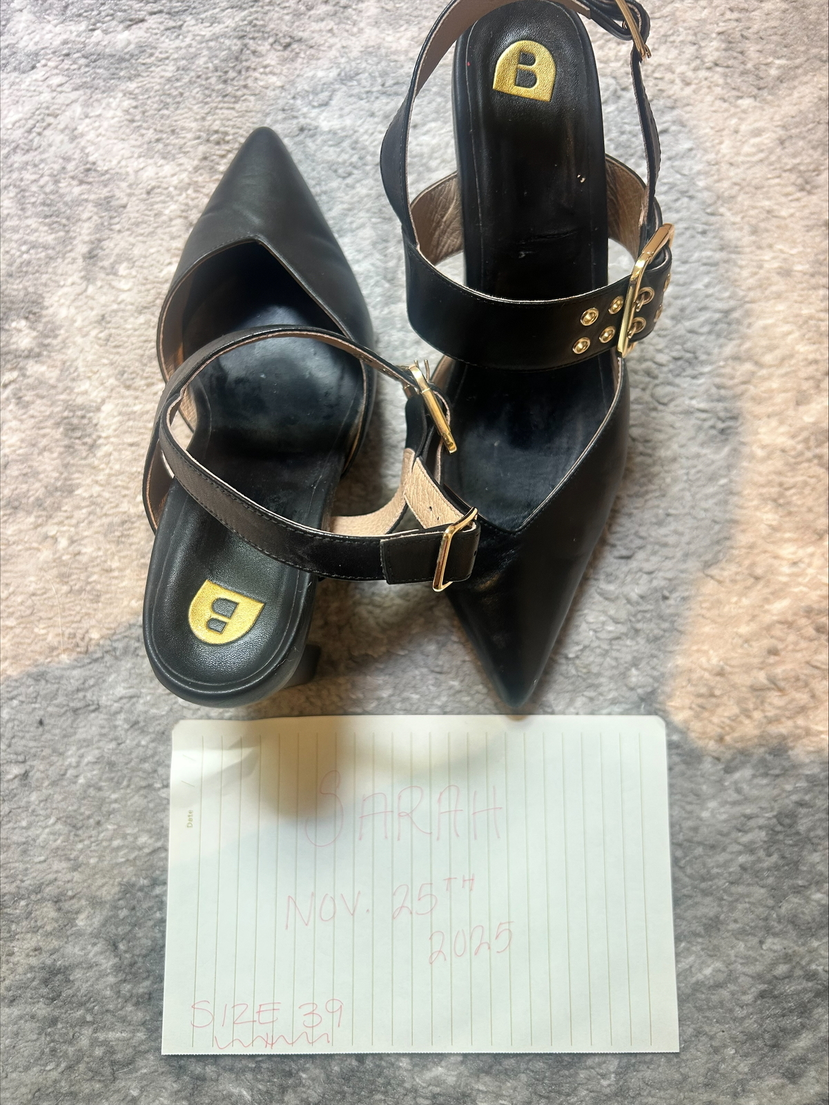 Black Heels Like New Condition Size 39