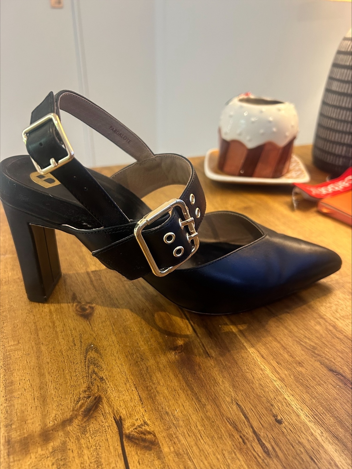 Black Heels Like New Condition Size 39