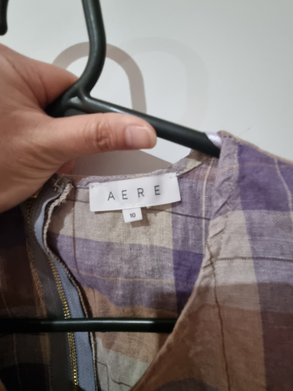 Purple gingham midi dress