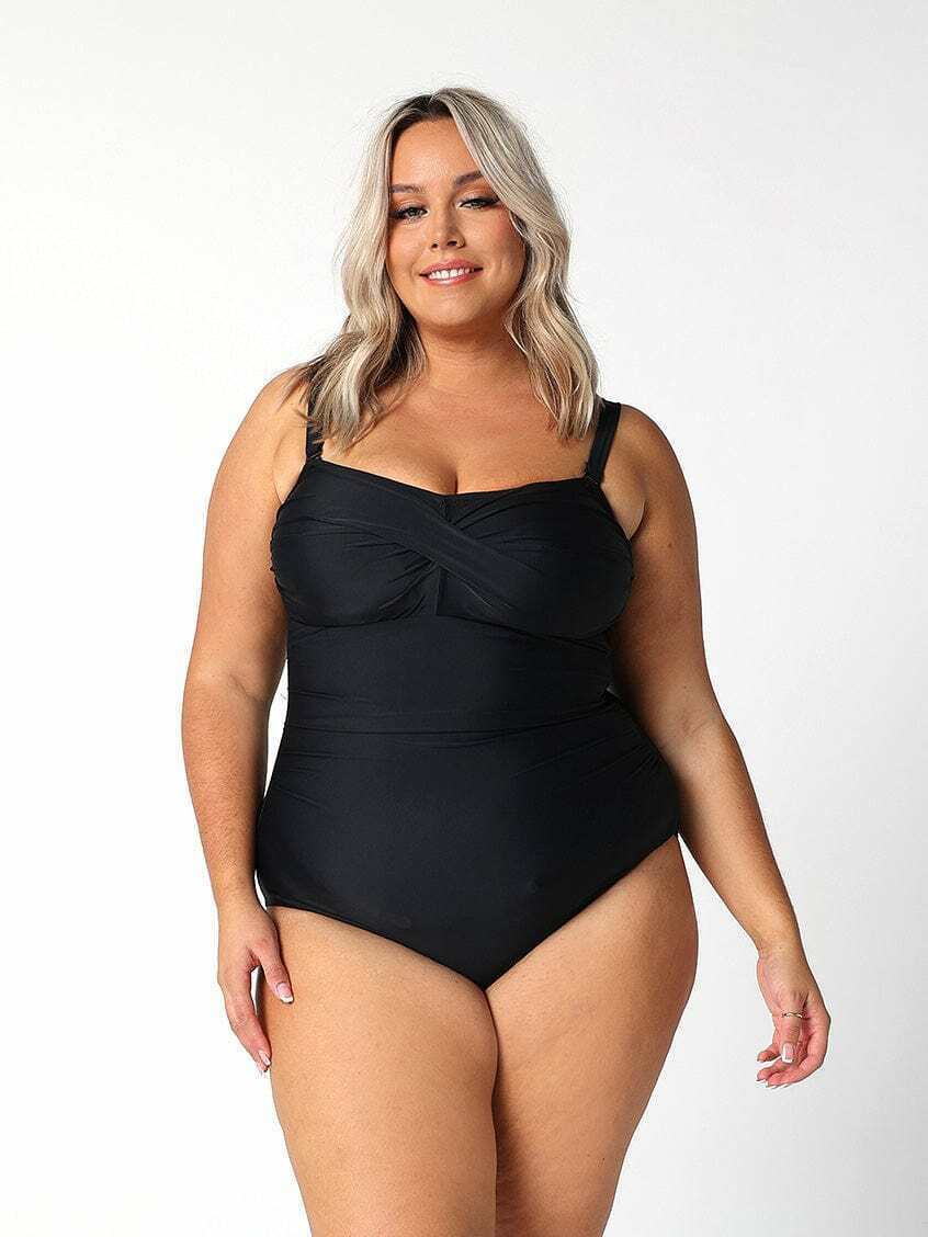 Black One Piece Swimsuit, Size 16.