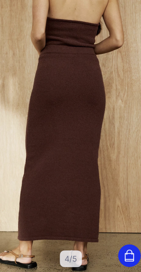 Brown Cotton knit maxi skirt