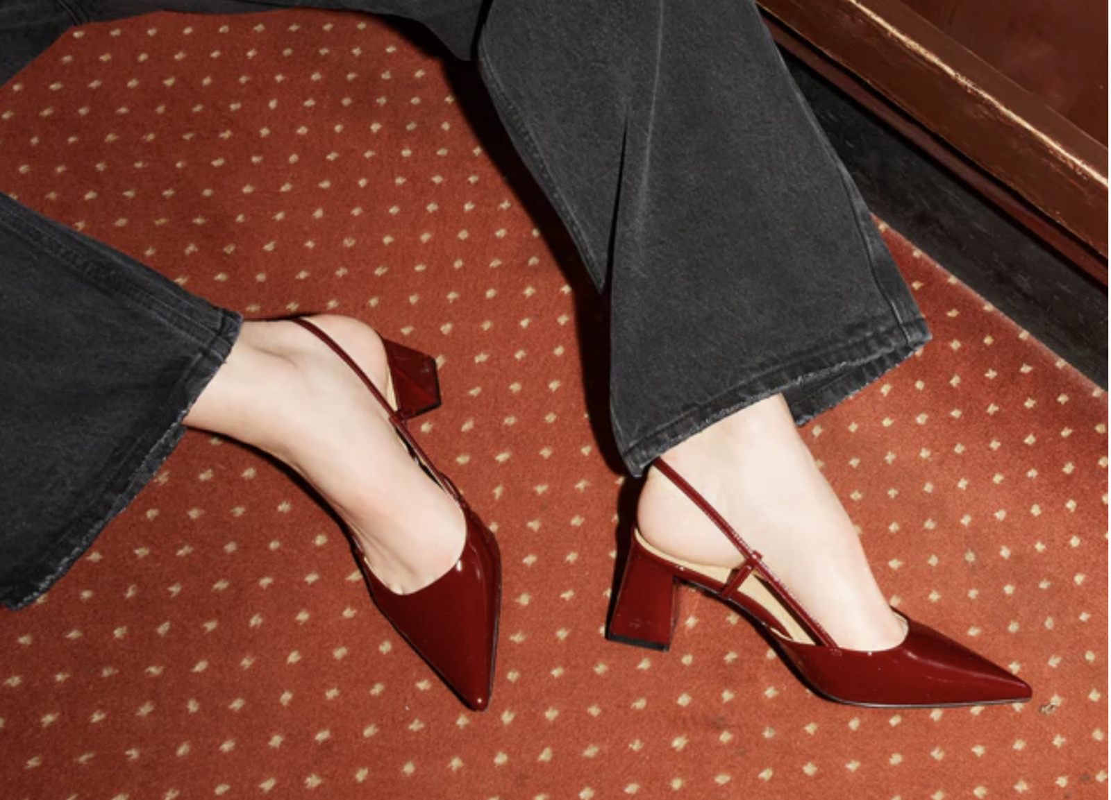 Yasmine Slingback Heels - Wine