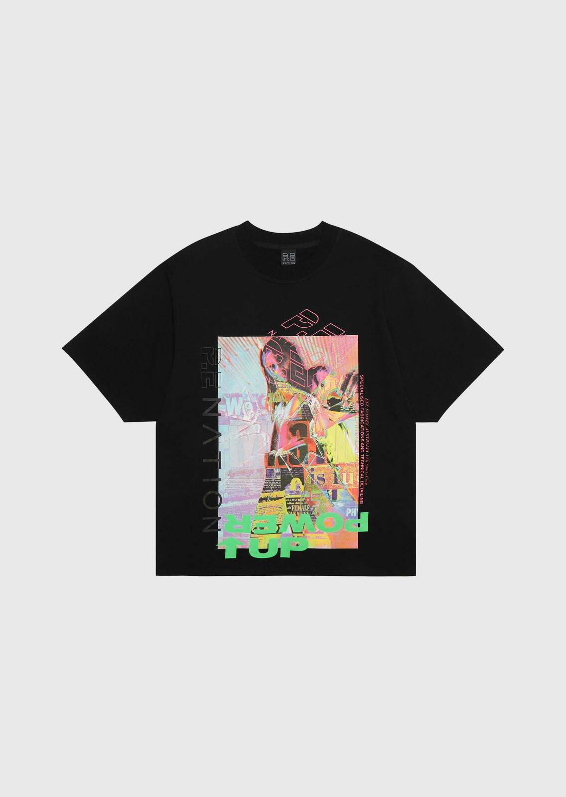 POWER UP TEE IN BLACK