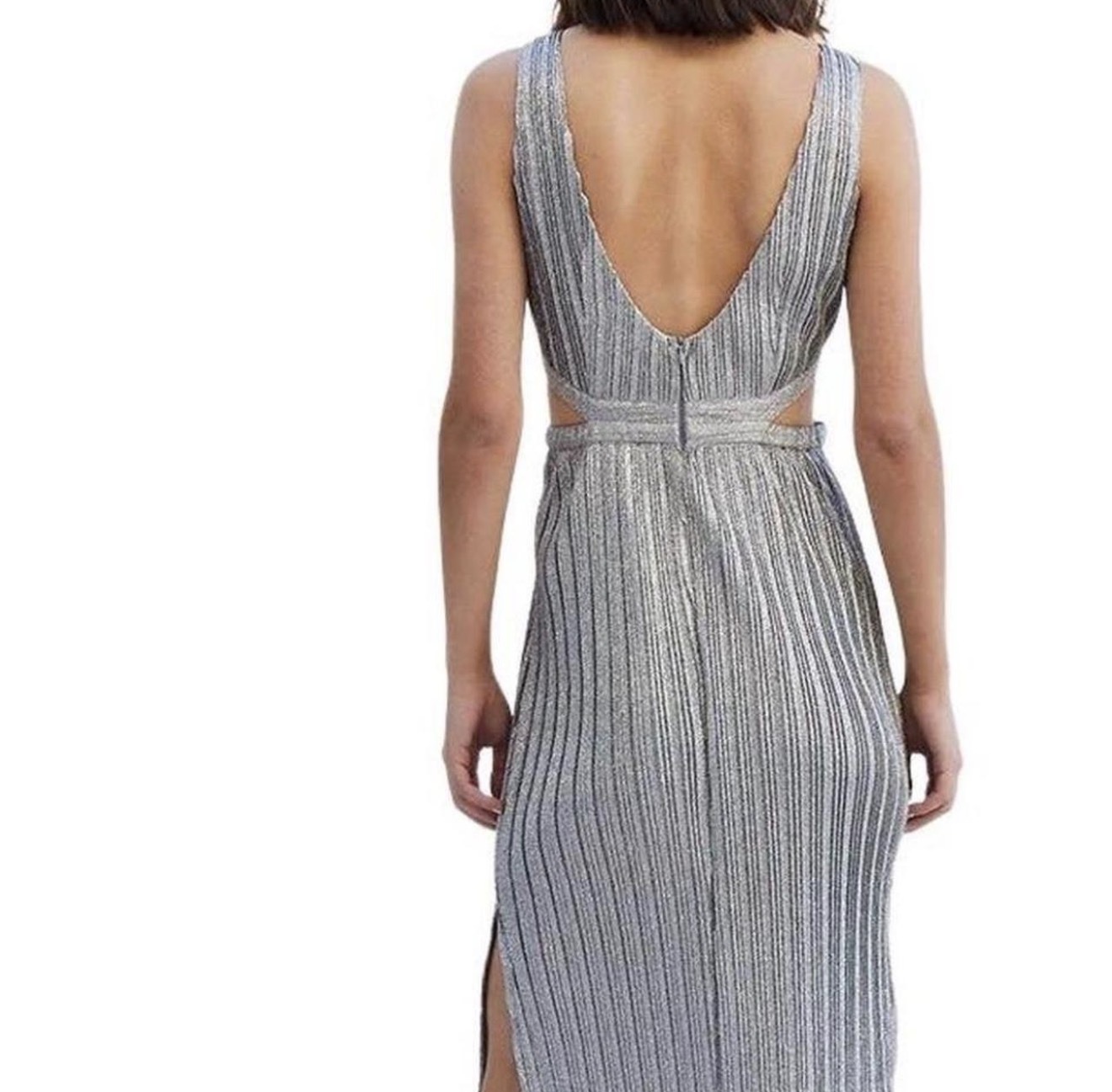 Ana Sleeveless Maxi Dress in Silver 