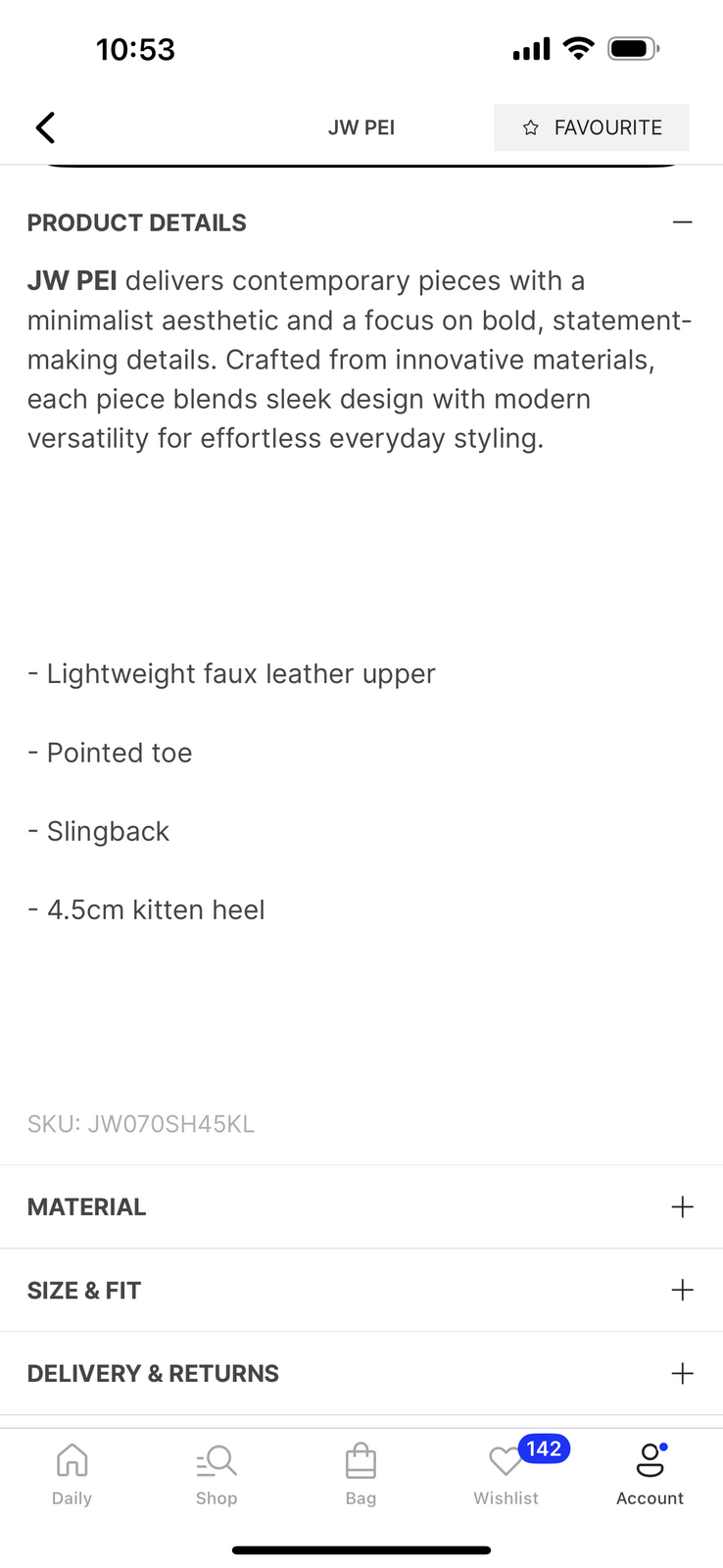 Carla soft padded kitten heel pumps, size 6