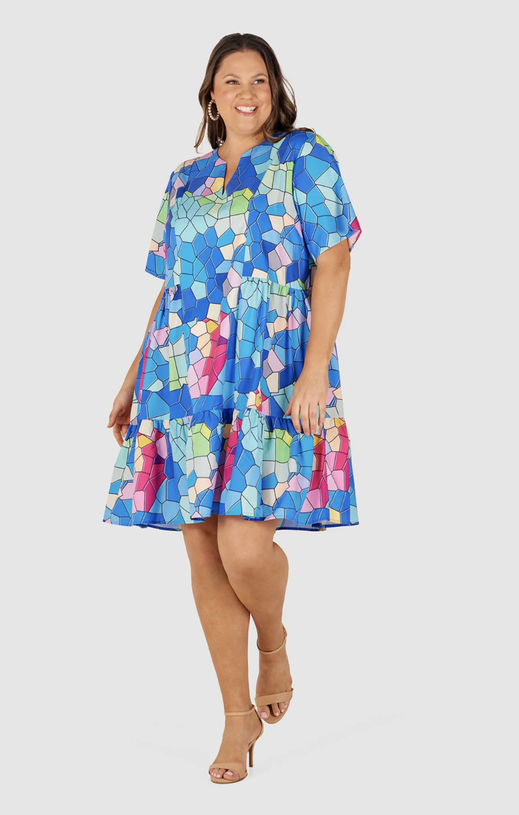 Luna Mosaic Print Dress
