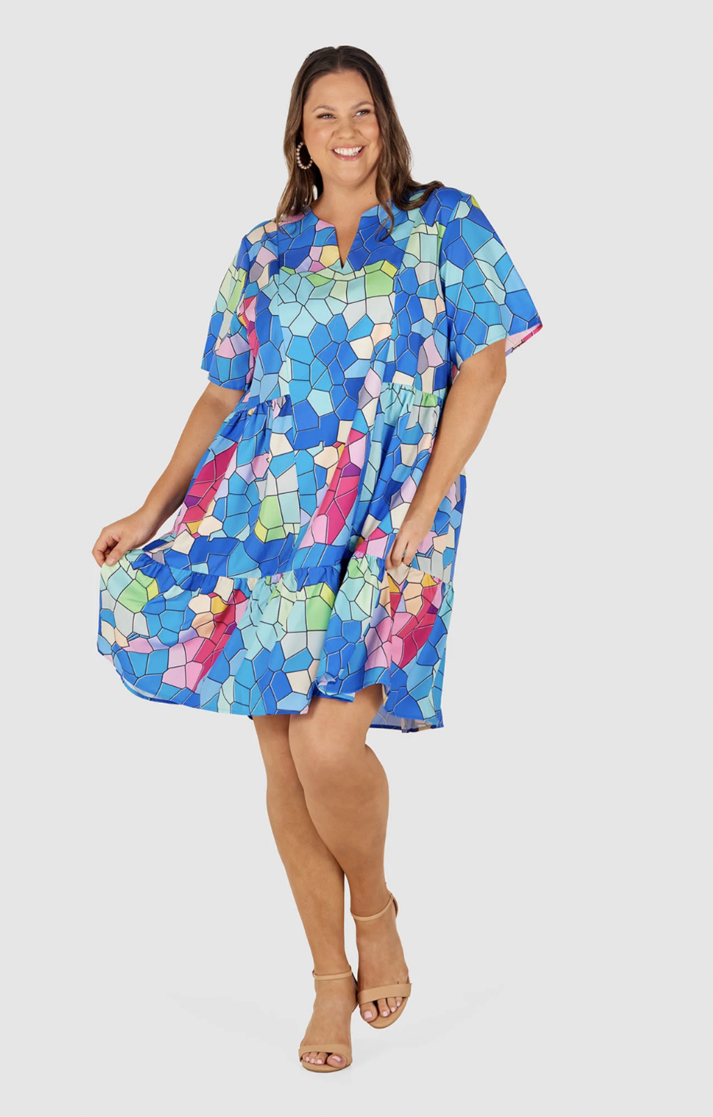 Luna Mosaic Print Dress
