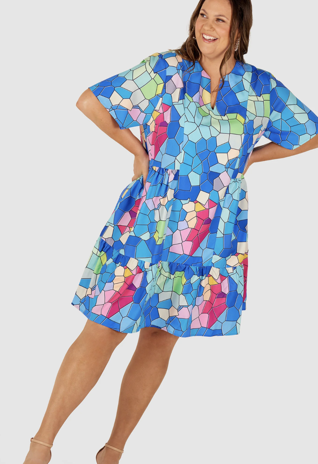 Luna Mosaic Print Dress