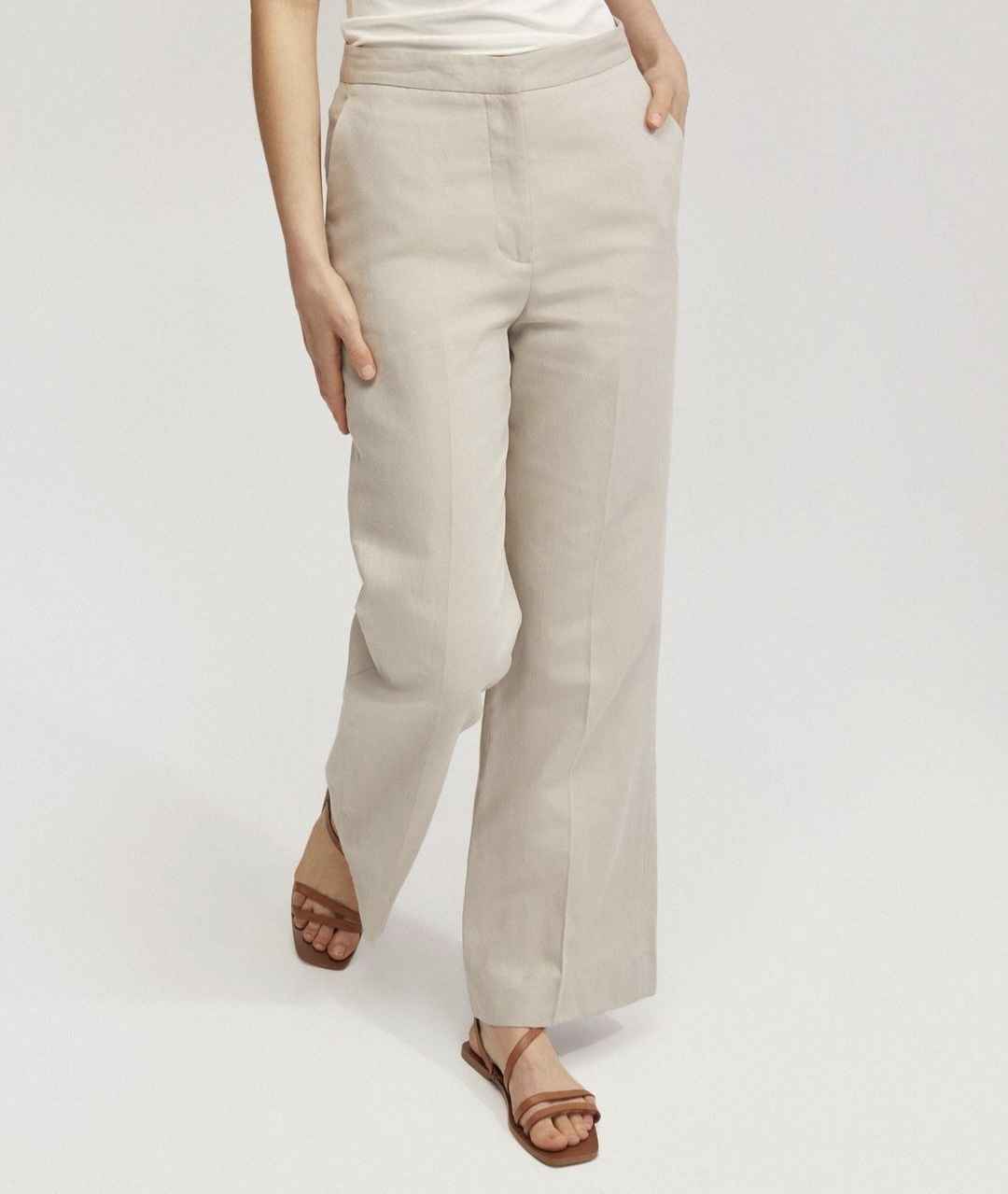 Lauren Linen Blend Wide Leg Pants