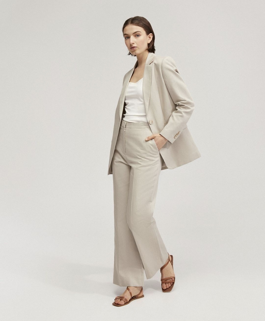 Lauren Linen Blend Wide Leg Pants