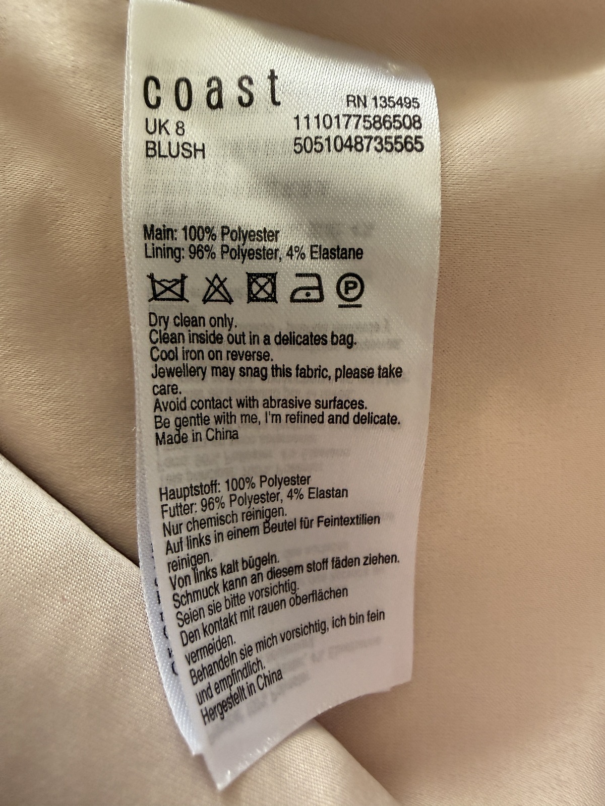 Blush floral backless cocktail top UK8