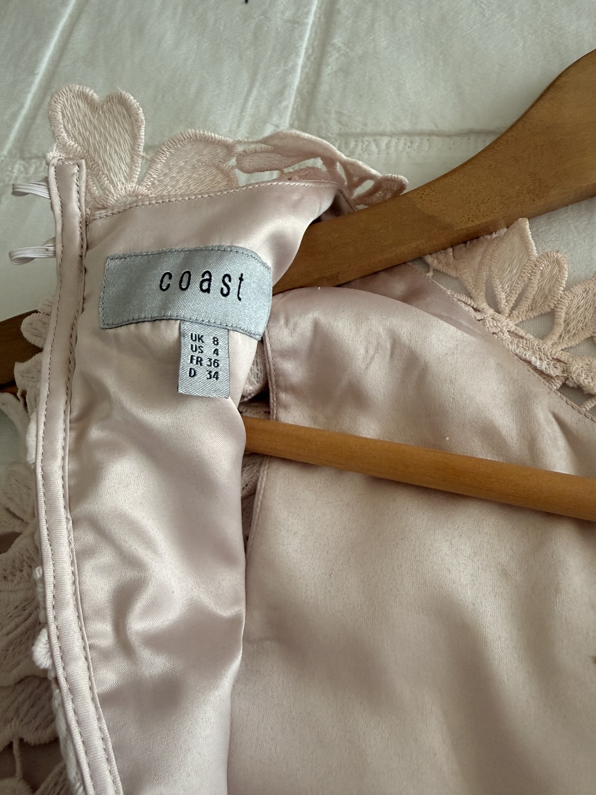 Blush floral backless cocktail top UK8