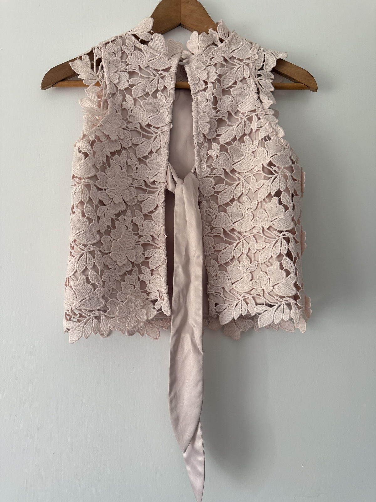 Blush floral backless cocktail top UK8