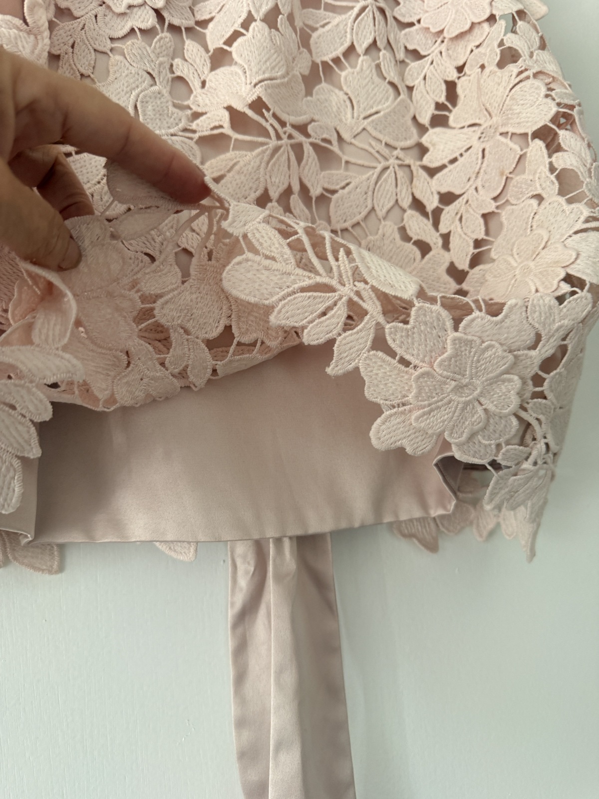 Blush floral backless cocktail top UK8