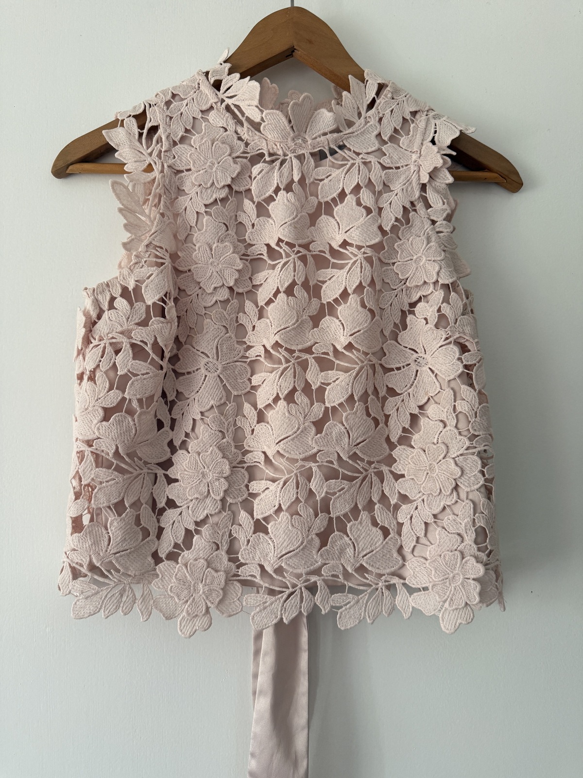 Blush floral backless cocktail top UK8