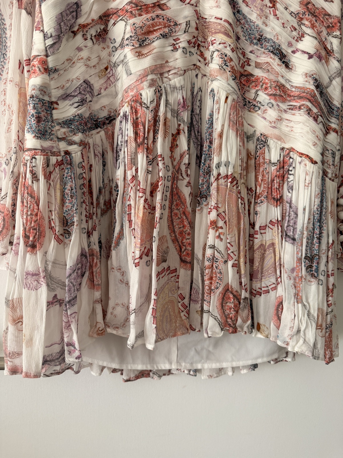 silk blend pleated chiffon floral dress AU14