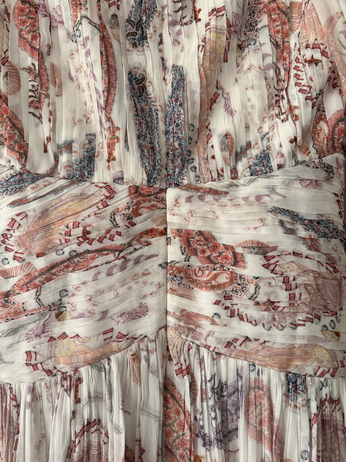 silk blend pleated chiffon floral dress AU14