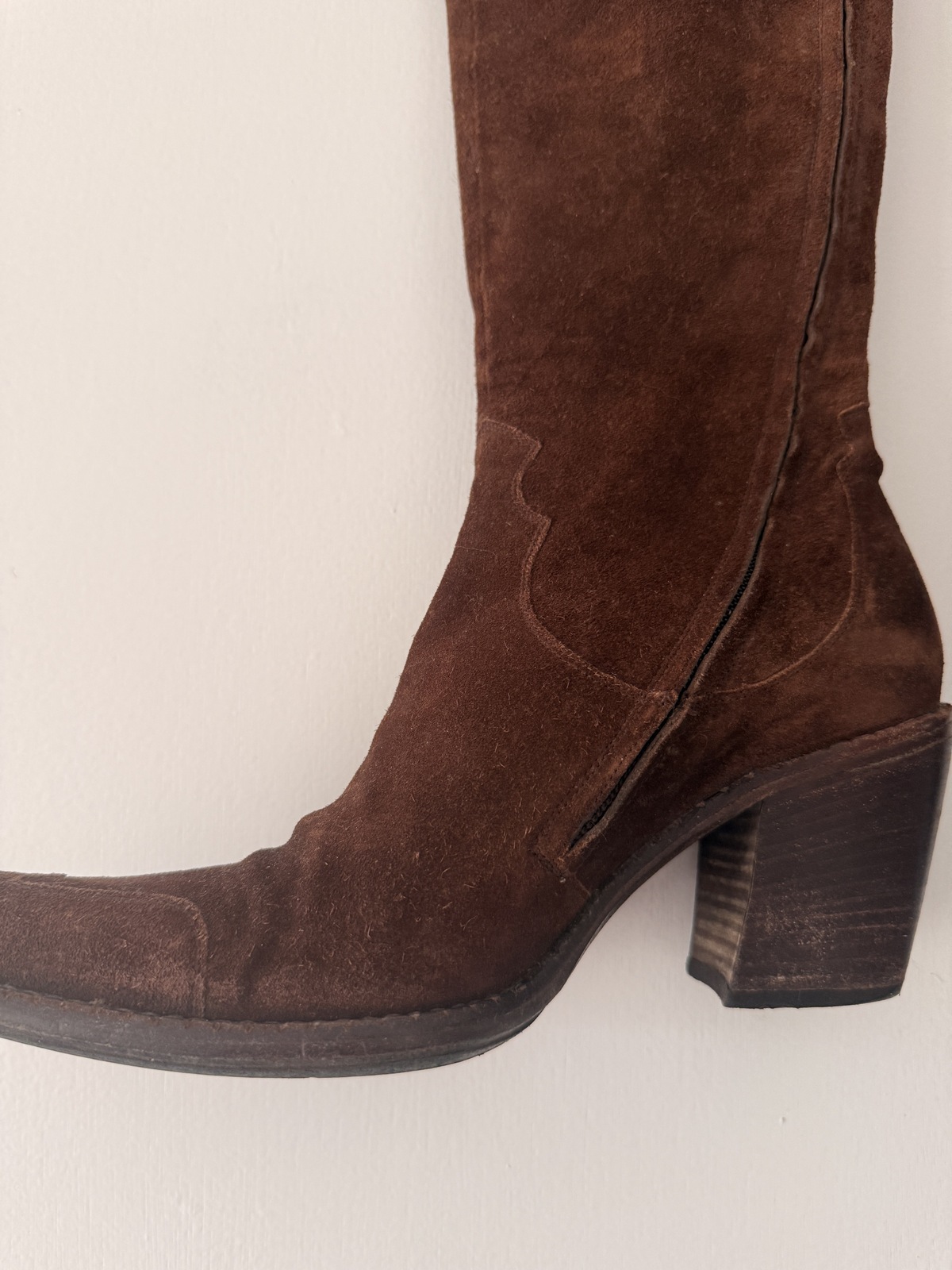 French brown suede cowboy boots Size 37