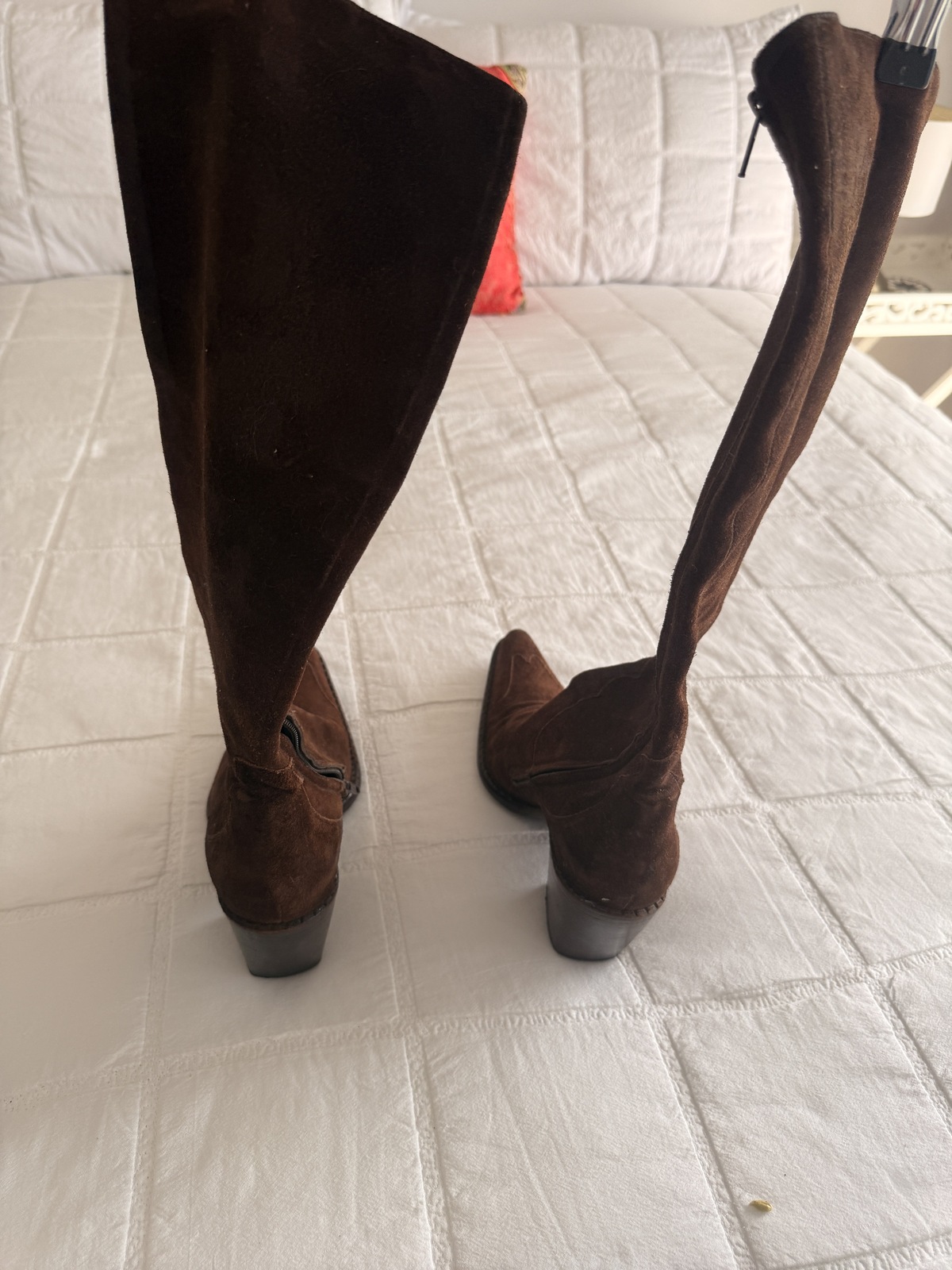 French brown suede cowboy boots Size 37