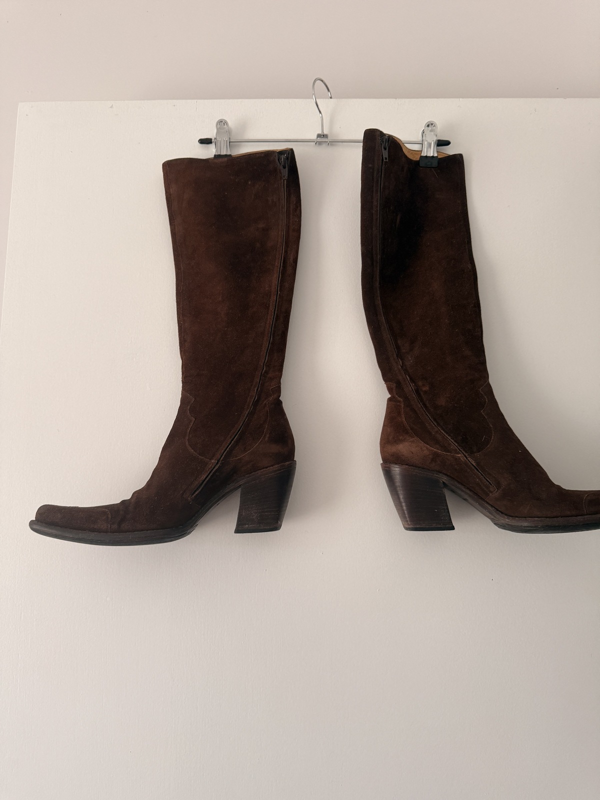 French brown suede cowboy boots Size 37