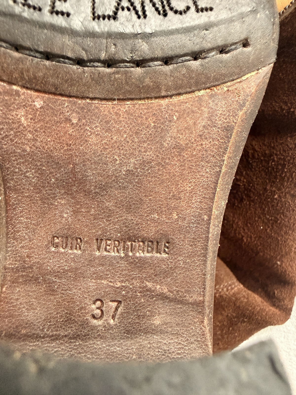 French brown suede cowboy boots Size 37