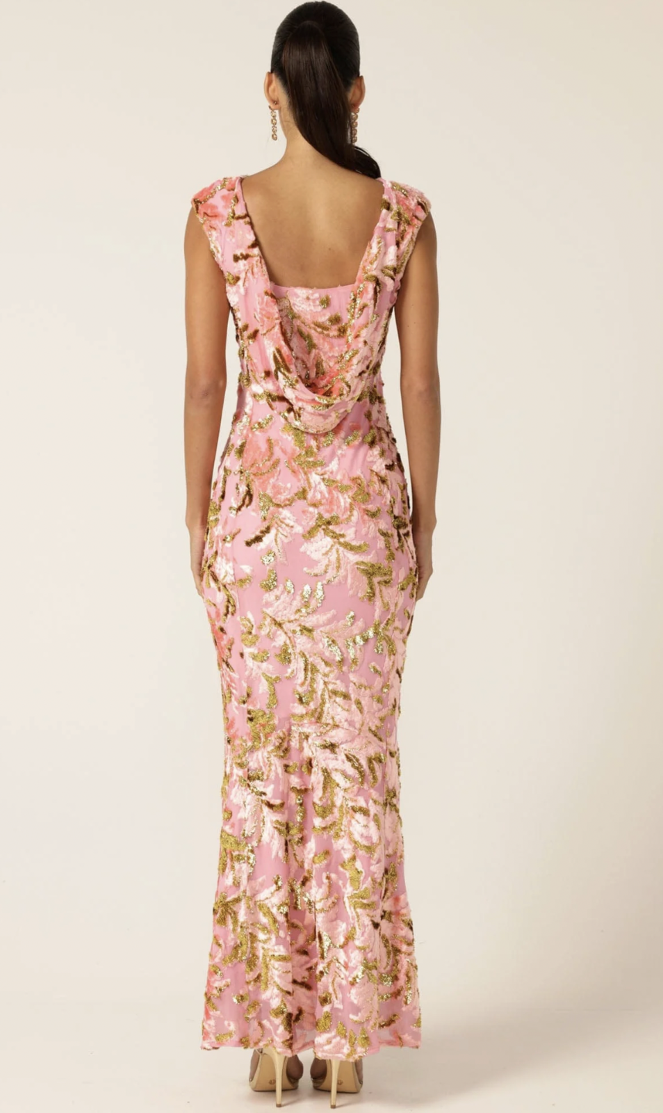 HEAVENLY HEIGHTS MAXI DRESS PINK GOLD