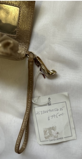 Authentic Christian Louboutin Shimmer Gold Bow Wristlet Pouch - NWT (RRP $795)