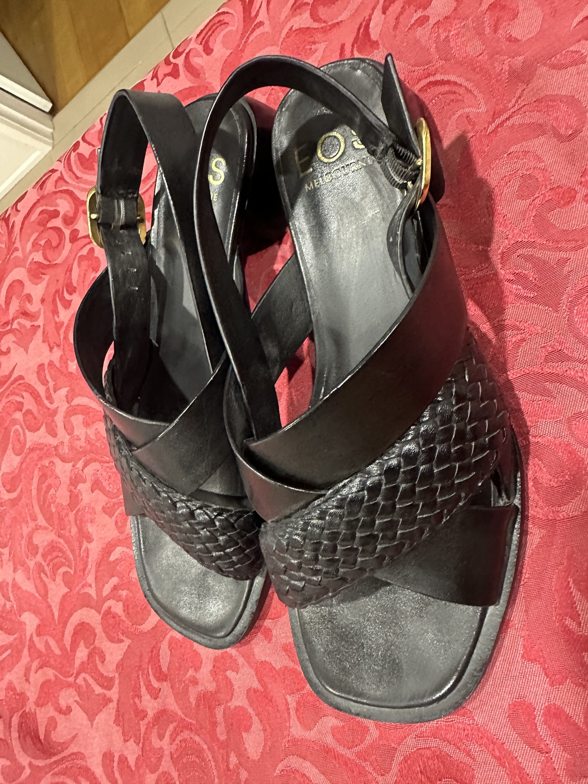 LATICIA LEATHER BLACK SANDALS