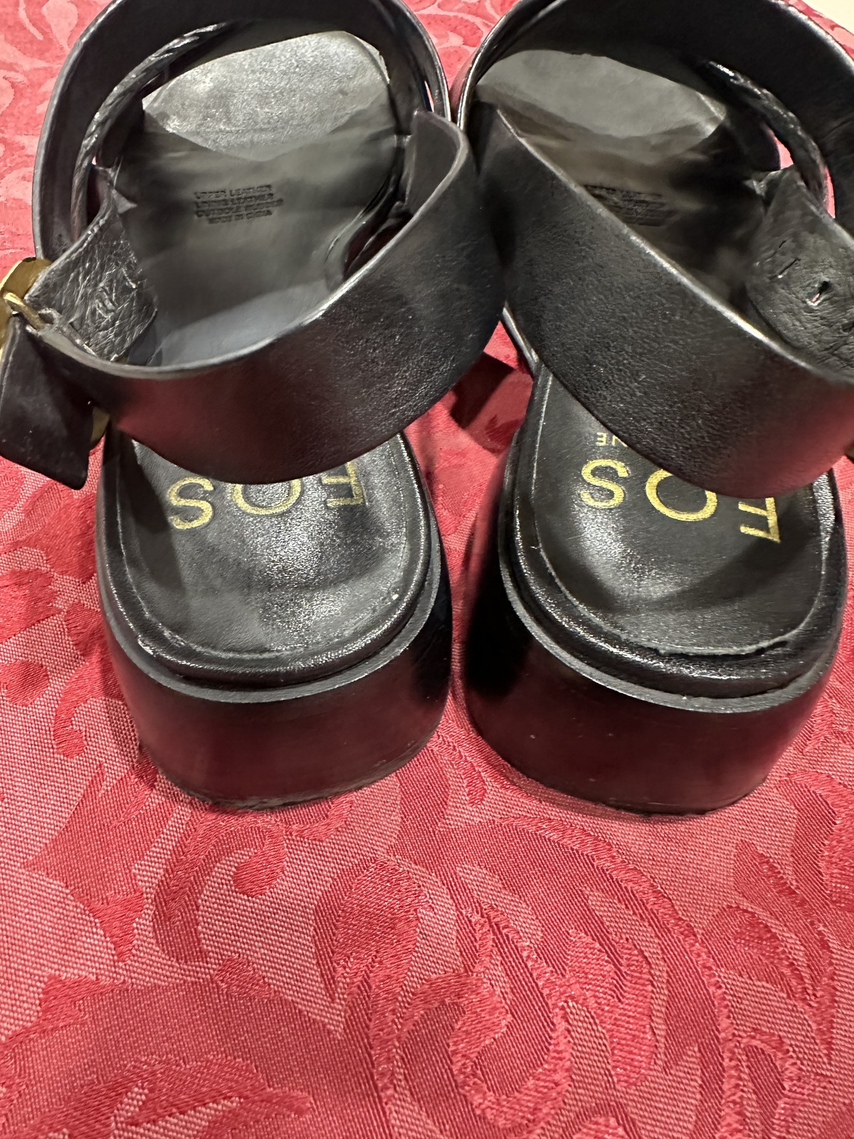 LATICIA LEATHER BLACK SANDALS