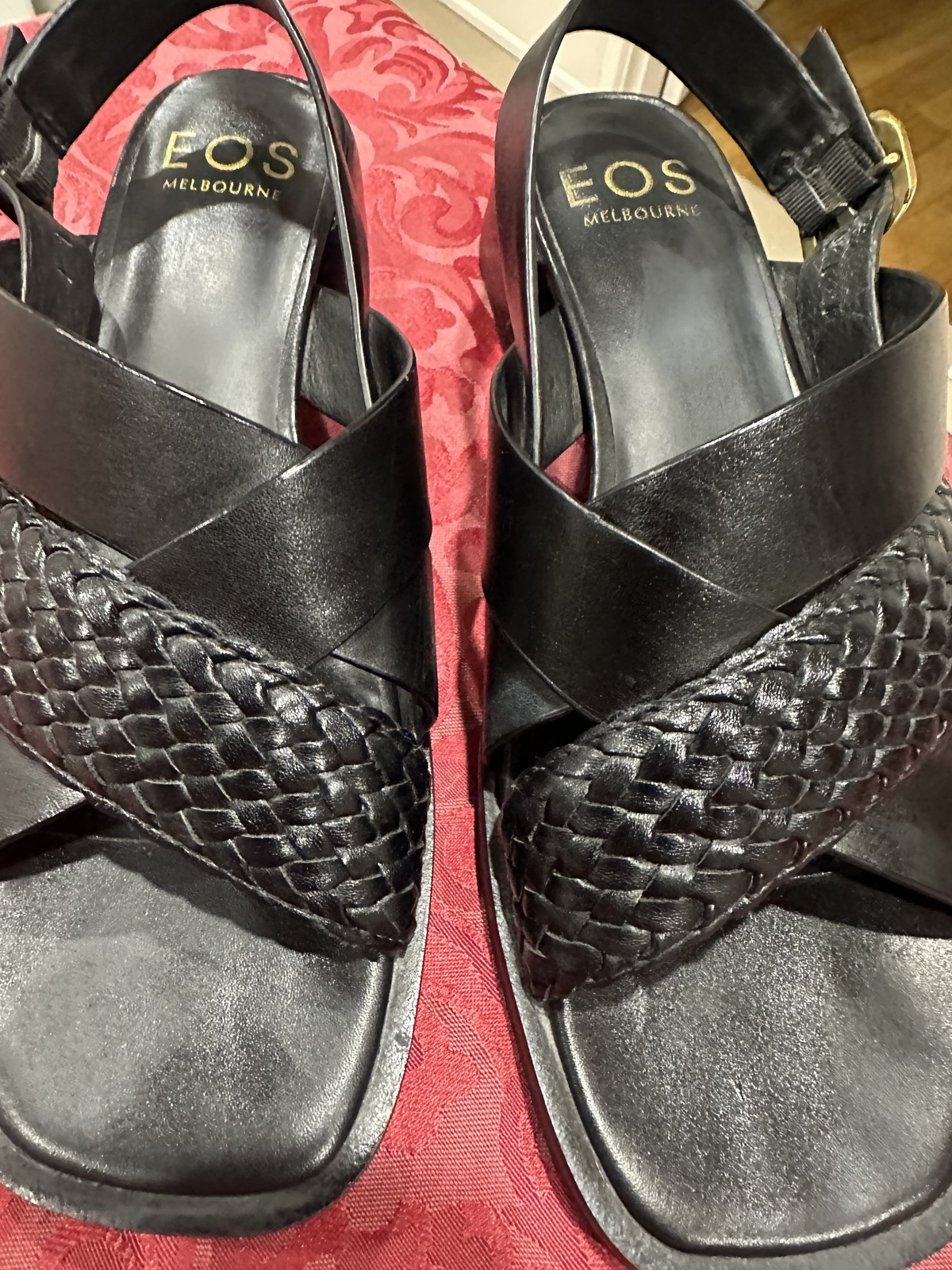 LATICIA LEATHER BLACK SANDALS