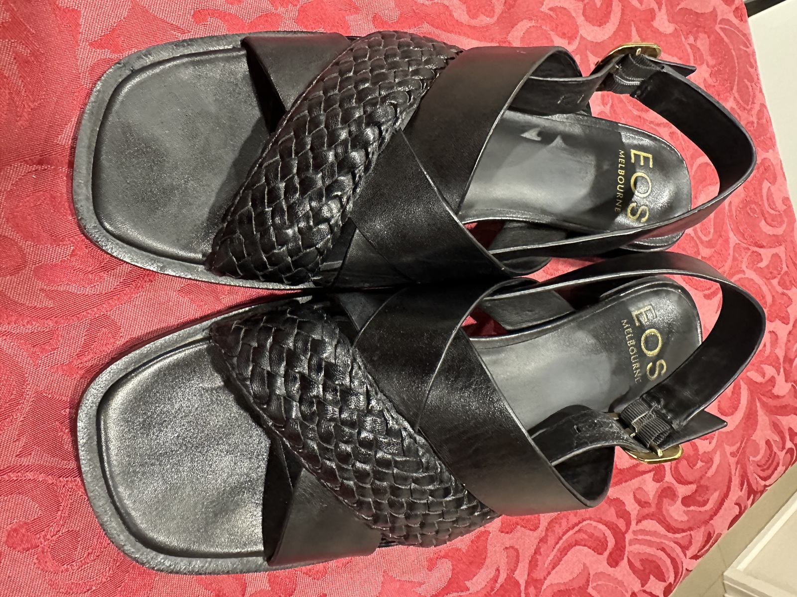 LATICIA LEATHER BLACK SANDALS