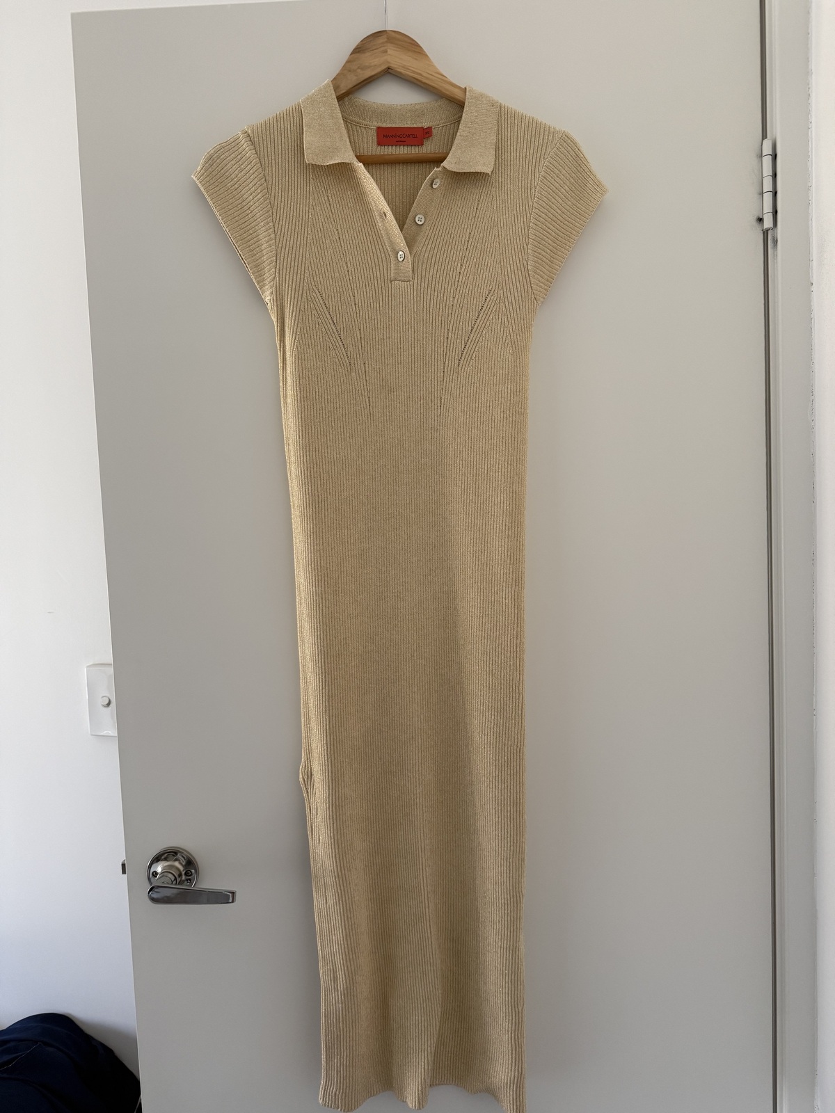 knit polo dress gold size 6