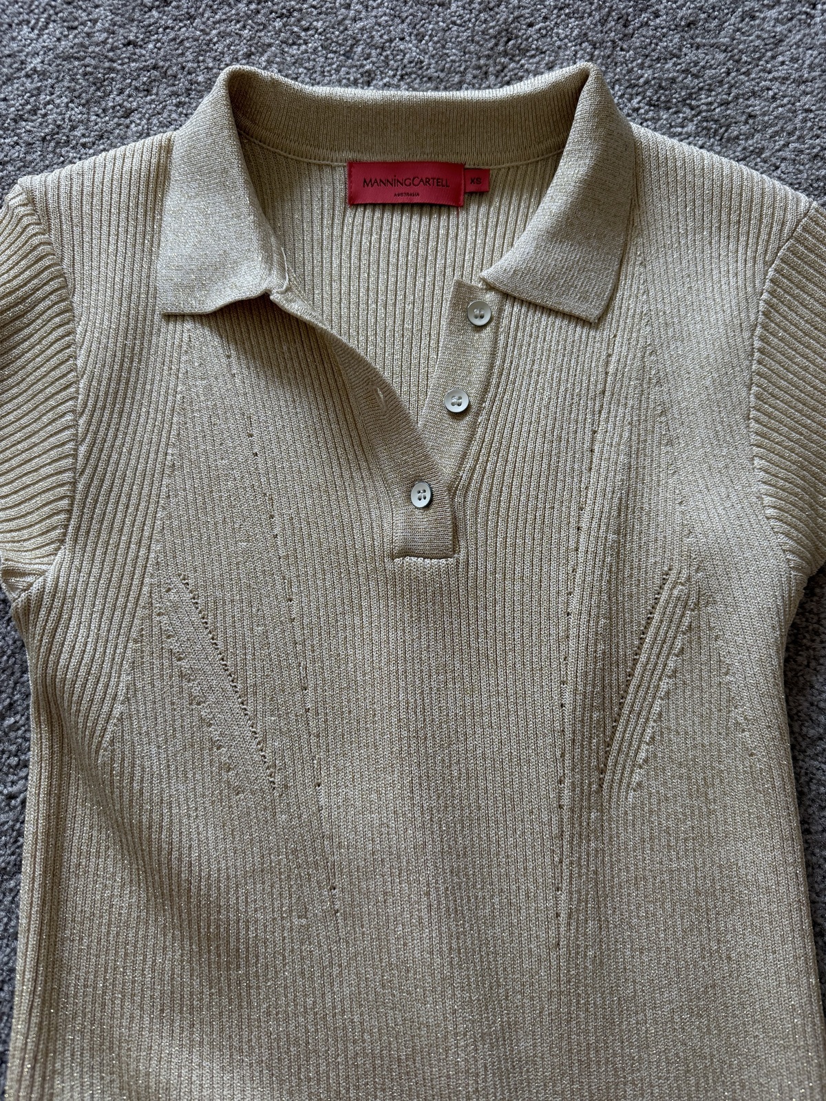 knit polo dress gold size 6