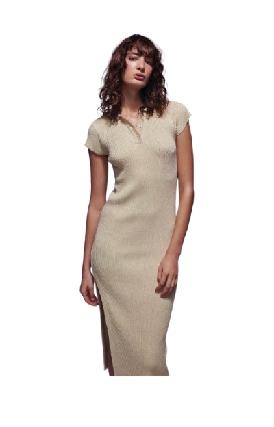 knit polo dress gold size 6