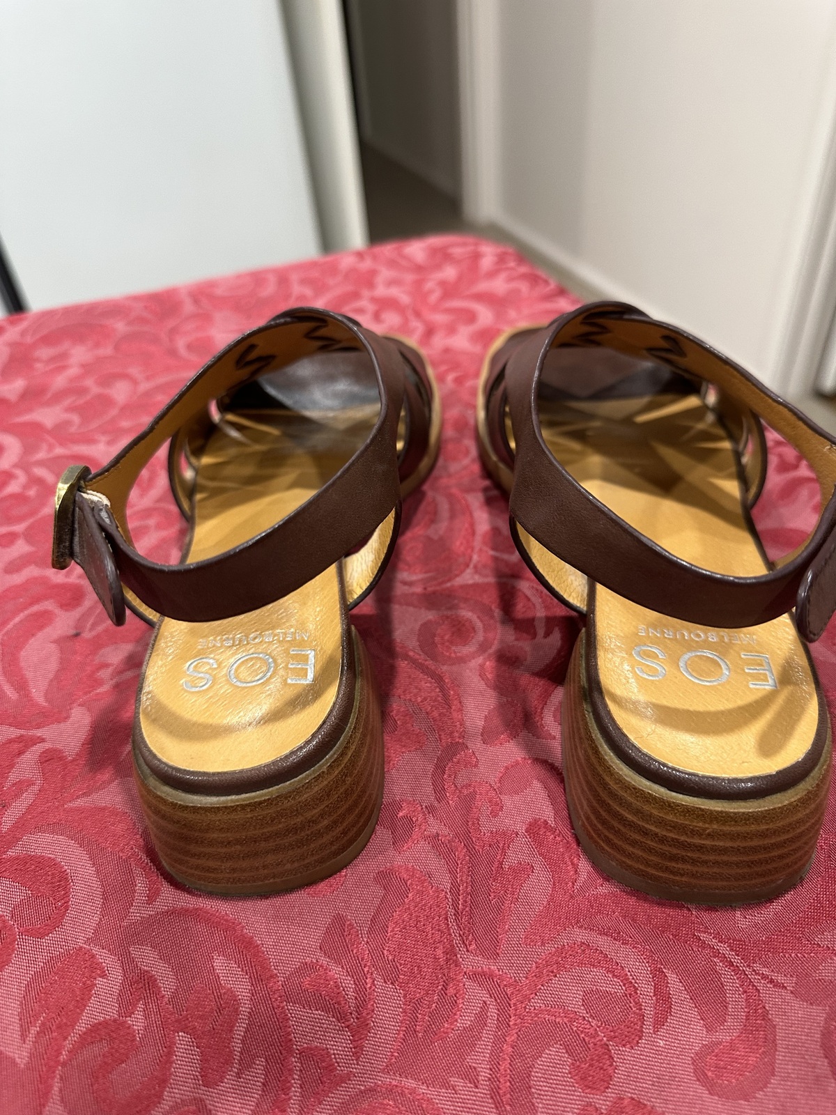 TEREZA CHESTNUT LEATHER SANDALS 