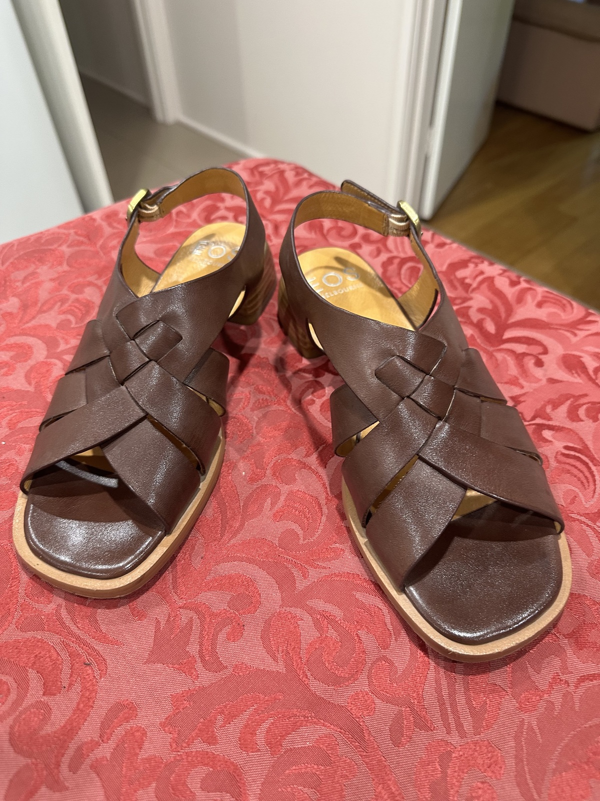 TEREZA CHESTNUT LEATHER SANDALS 