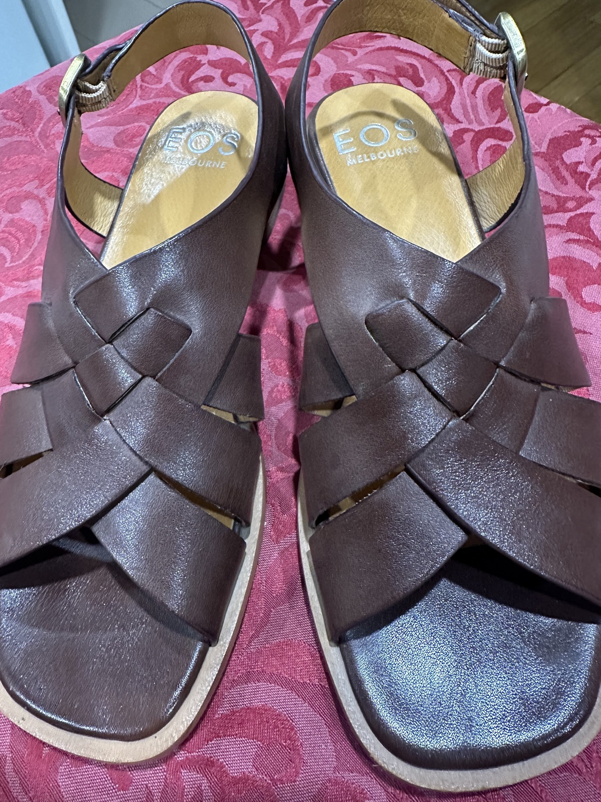 TEREZA CHESTNUT LEATHER SANDALS 