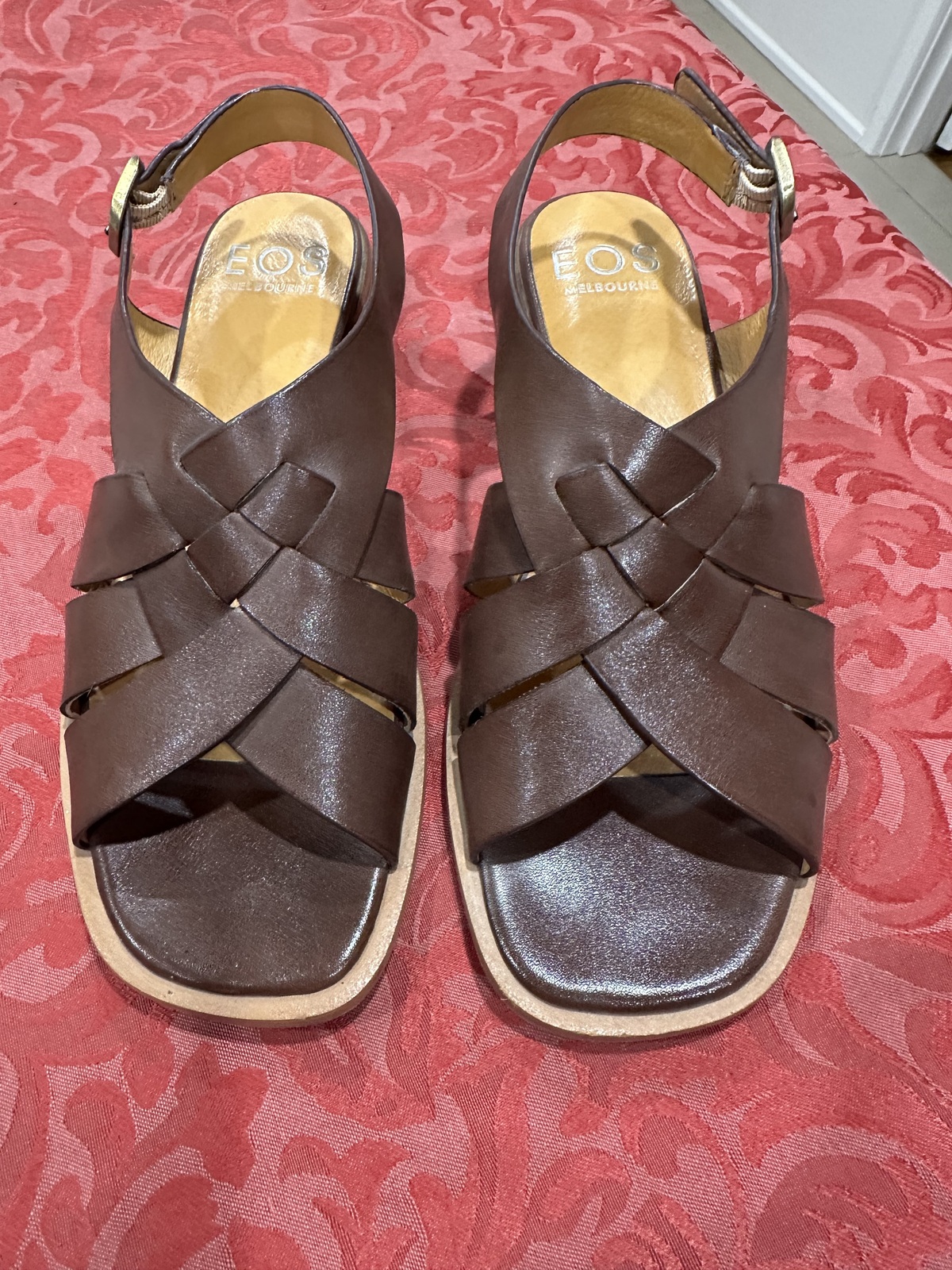 TEREZA CHESTNUT LEATHER SANDALS 