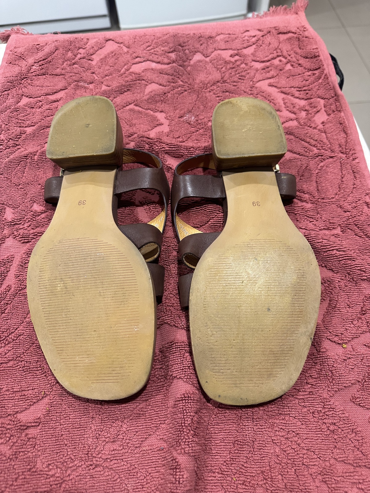 TEREZA CHESTNUT LEATHER SANDALS 