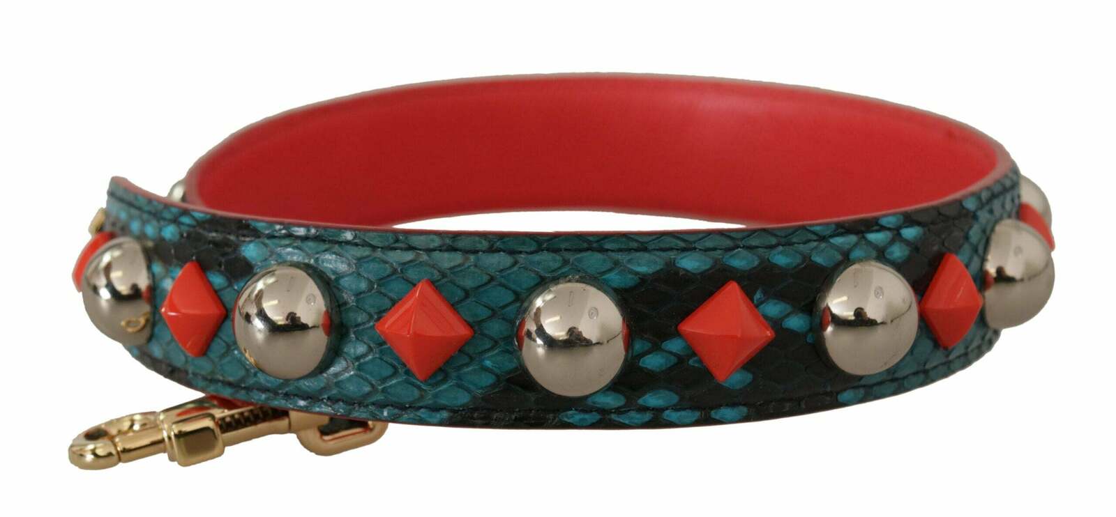 Leather Shoulder Bag Strap with Gold-Tone Clasps - Green / One Size