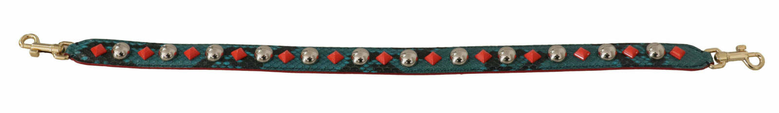 Leather Shoulder Bag Strap with Gold-Tone Clasps - Green / One Size