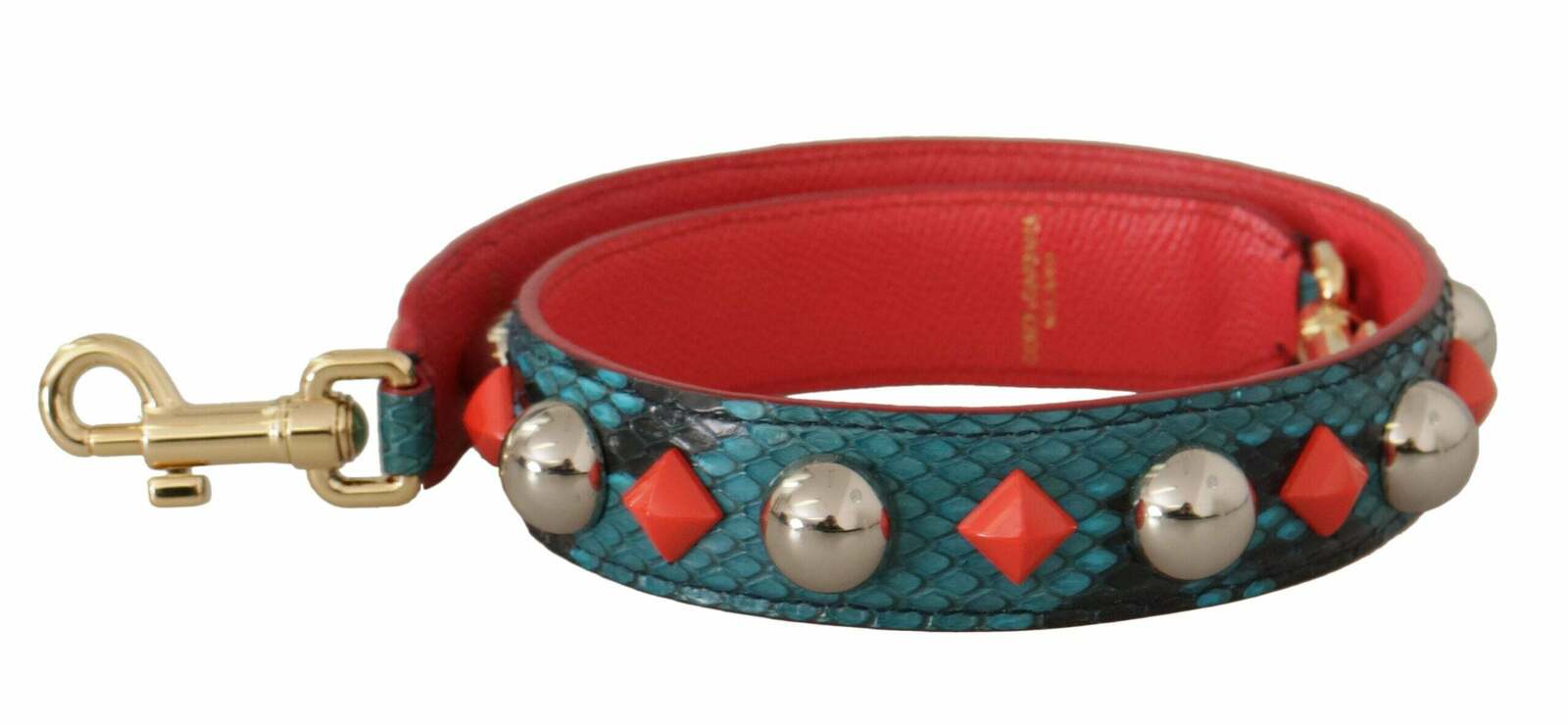 Leather Shoulder Bag Strap with Gold-Tone Clasps - Green / One Size