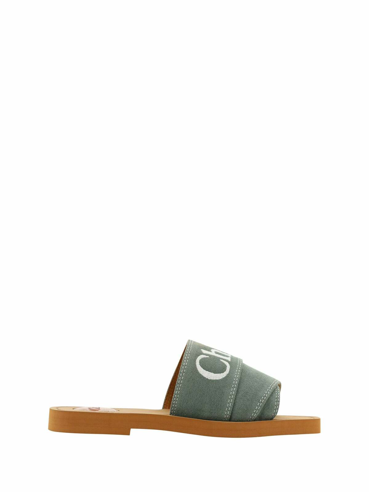Woody Slides Casual Canvas Flat Sandal - Green / 36 EU