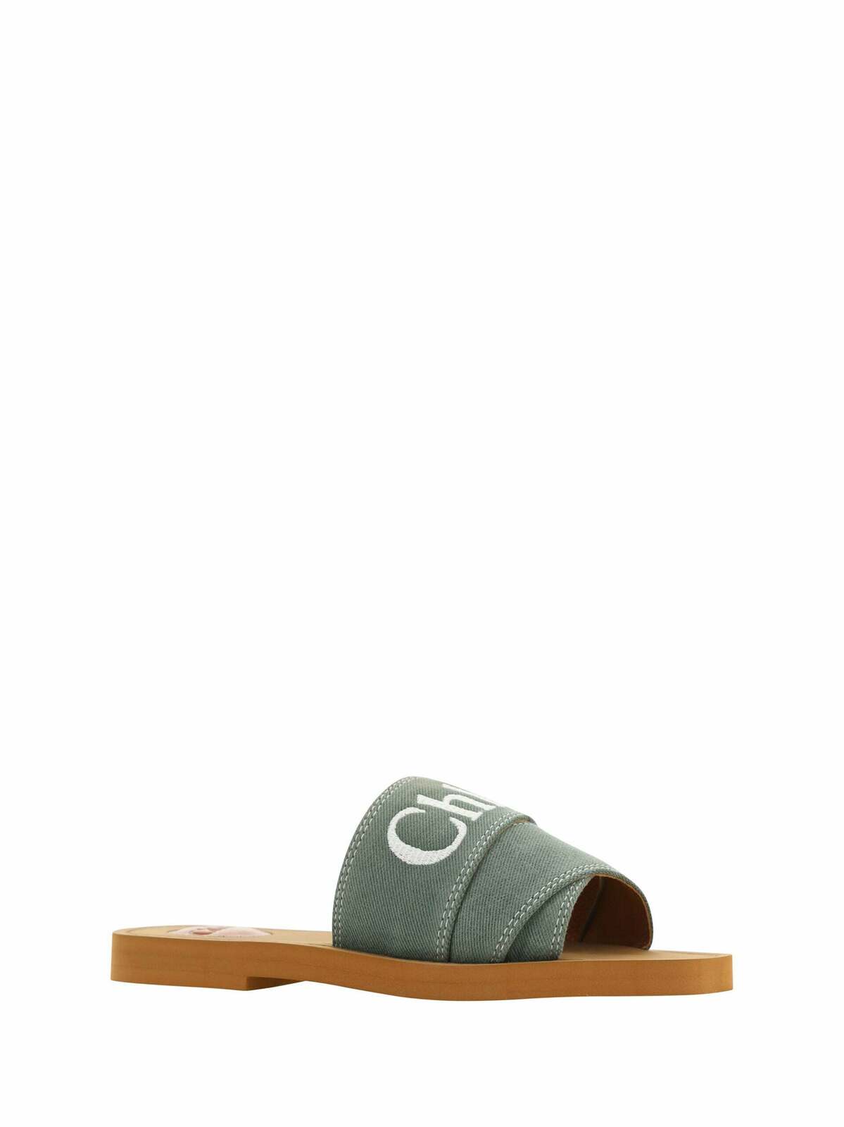 Woody Slides Casual Canvas Flat Sandal - Green / 36 EU