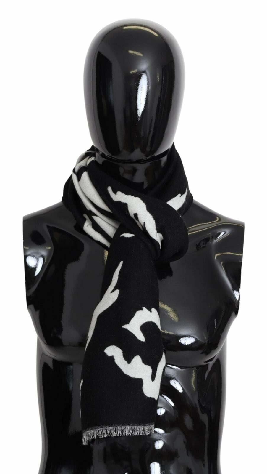 Abstract Print Scarf  Black and White - BlackWhite / One Size