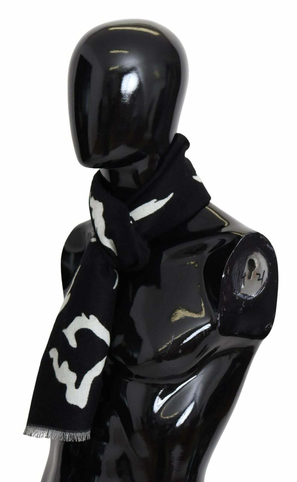 Abstract Print Scarf  Black and White - BlackWhite / One Size