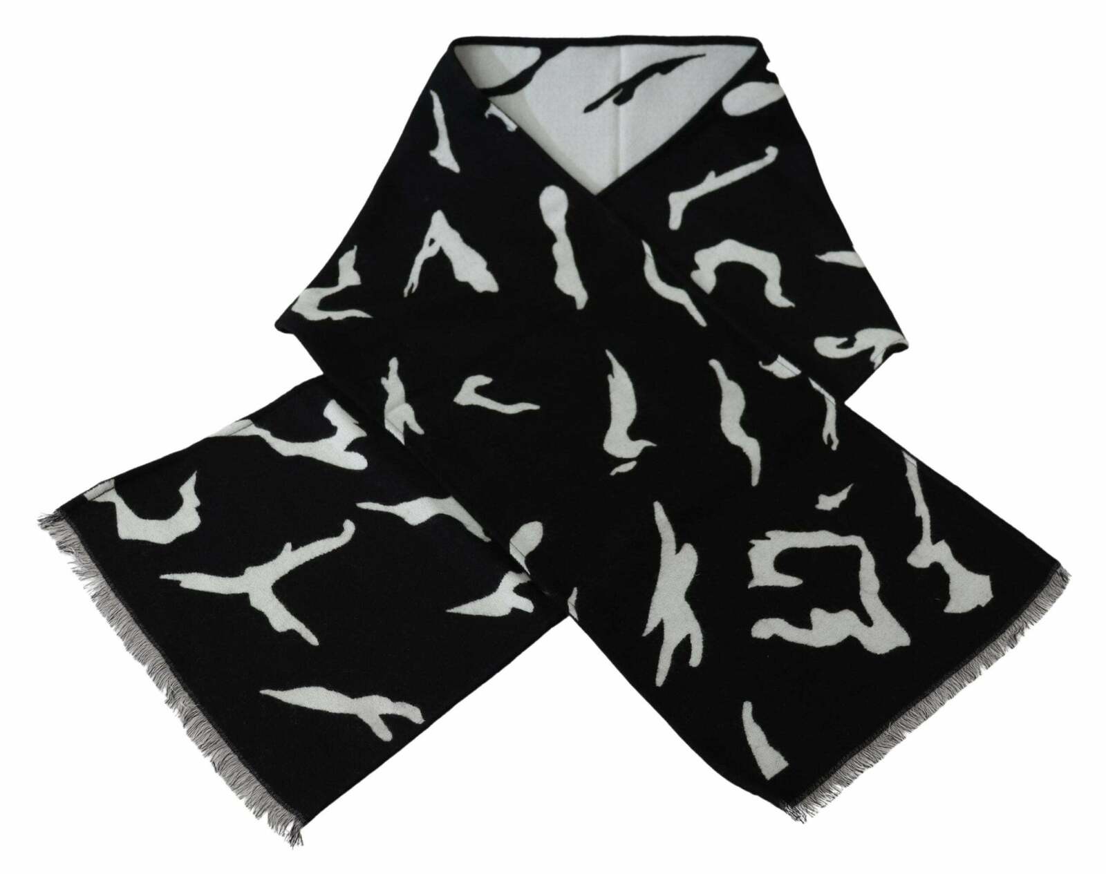 Abstract Print Scarf  Black and White - BlackWhite / One Size